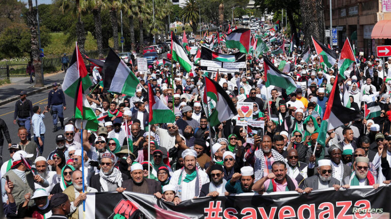 Protest in support of Palestinians, in Cape Town