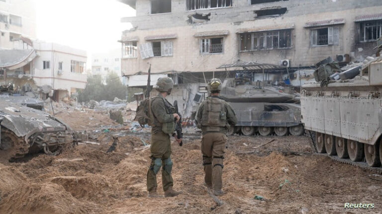 Israeli soldiers operate in the Gaza Strip