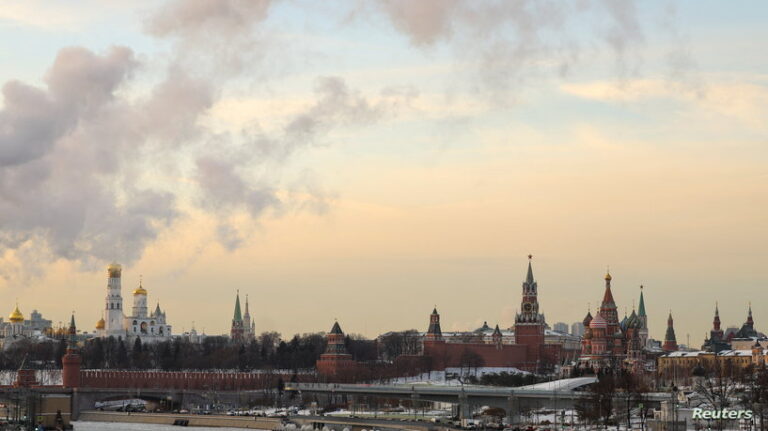 A general view of the Kremlin, St. Basil's Cathedral and Zaryadye Park in Moscow