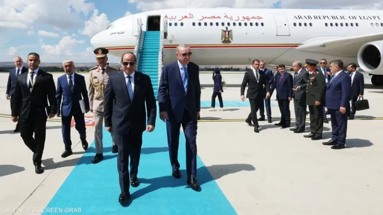 وصول السيسي إلى أنقرة.. وأردوغان في الاستقبال