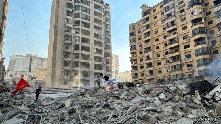 Aftermath of Israeli strikes on Beirut's southern suburbs